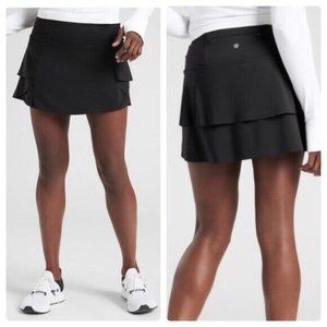 Athleta Momentum tennis skirt Black Layered Swing Skirt Sz XS   Like new